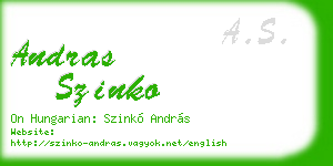 andras szinko business card