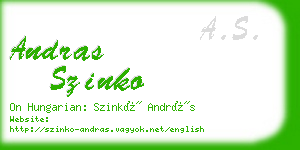 andras szinko business card